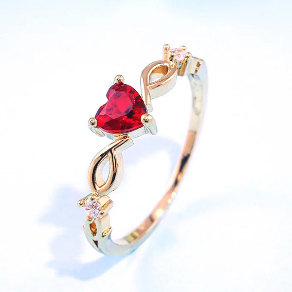 Heart Zircon Ring for Women-Giltoria
