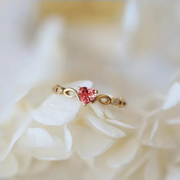 Heart Zircon Ring for Women-Giltoria