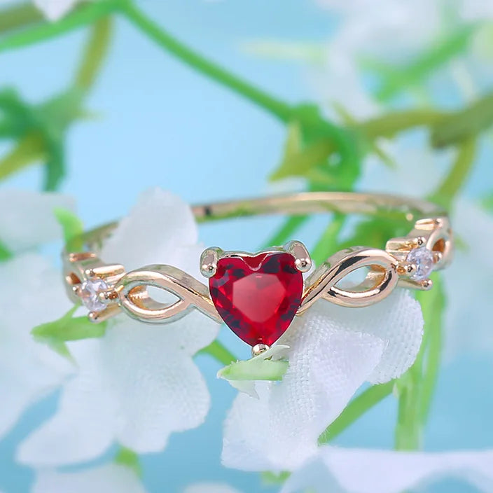 Heart Zircon Ring for Women-Giltoria