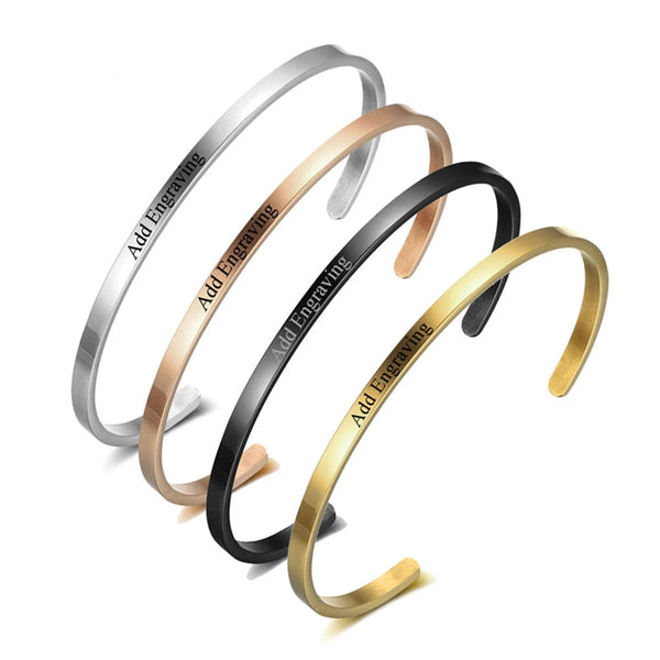 🤝 Personalized Engraved Name Friendship Cuff Bracelets – A Gift with Meaning