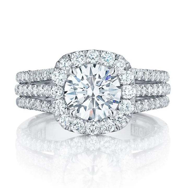 Elegant Cushion Cut Silver Engagement Ring for Women-Giltoria