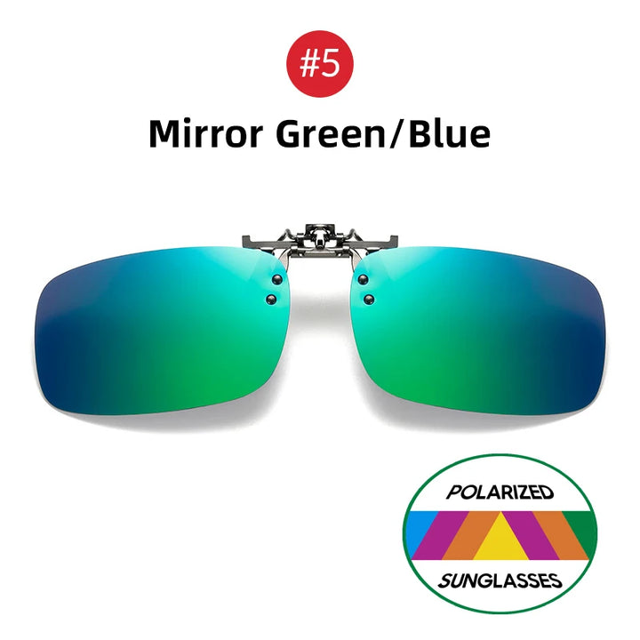 🕶️ Mirror Blue Flip-Up Clip-On Sunglasses – Style Meets Innovation for Effortless Eye Protection