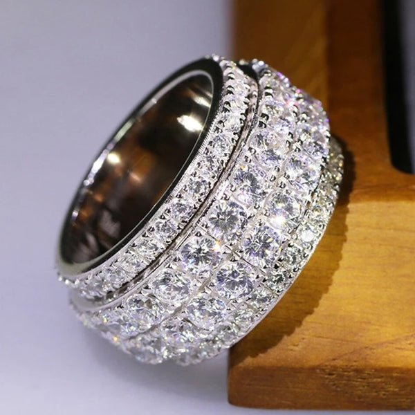 Luxe Spark Full Crystal Pavé Statement Ring for Women-Giltoria