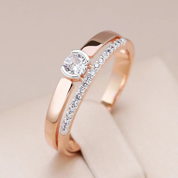 💍 Slim Design Natural Zircon Wedding Ring – Elegance in Every Detail