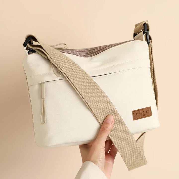 Multi-Pocket Canvas Shoulder Bag-Giltoria