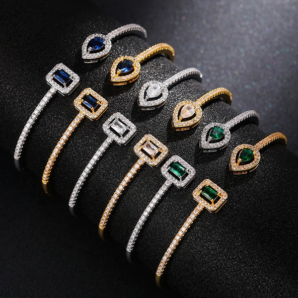 Eternal Glow Zirconia Cuff Bracelet-Giltoria