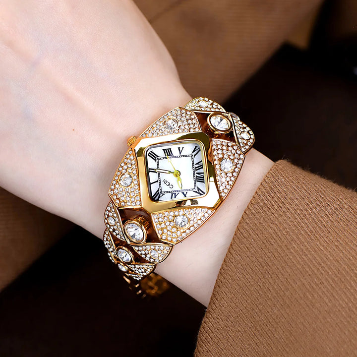  Golden Aura Diamond Ladies Watch-Giltoria
