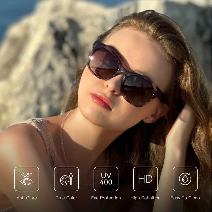 Retro Oversized Cateye Sunglasses Women-Giltoria