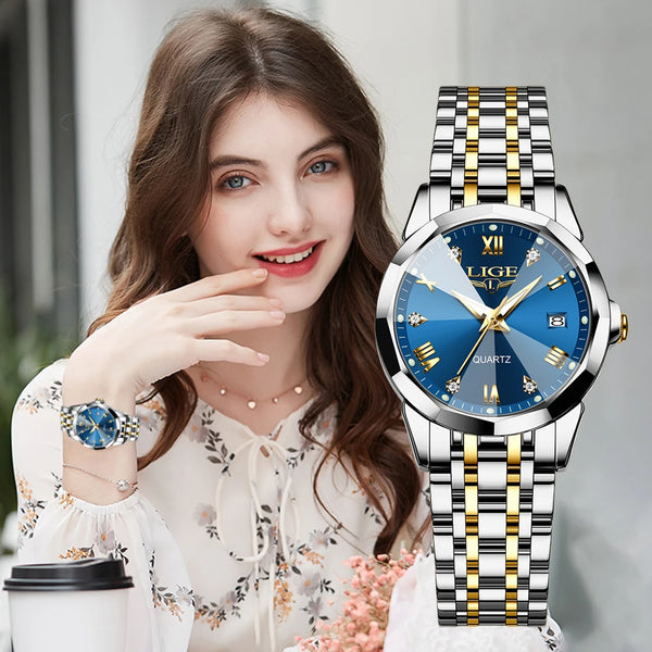 Stylish Women’s Blue Dial Watch - Giltoria