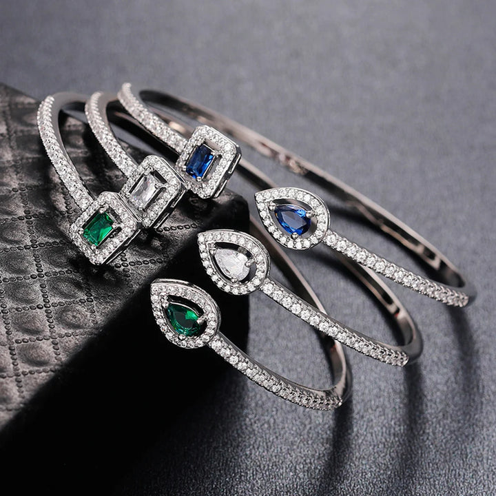 Eternal Glow Zirconia Cuff Bracelet-Giltoria