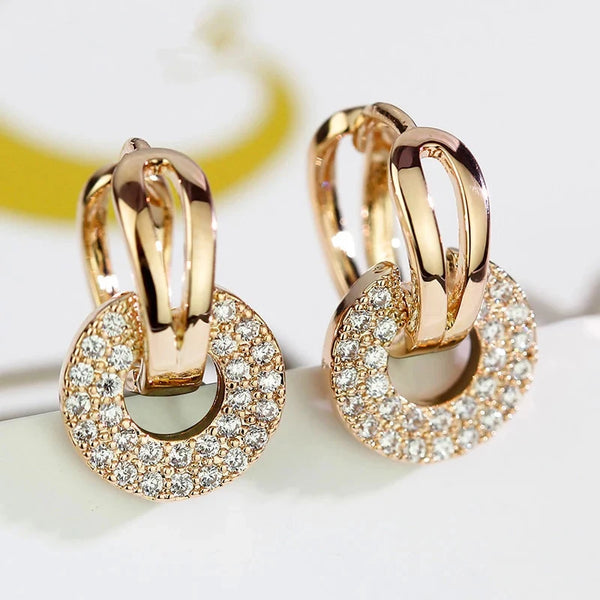 Elegant Cubic Zirconia Drop Earrings-Giltoria