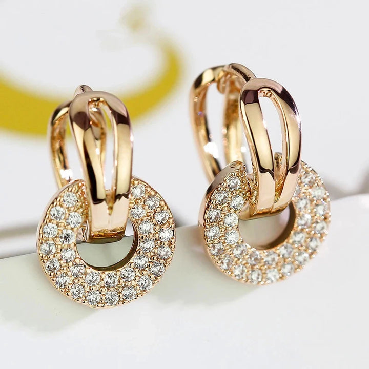 Elegant Cubic Zirconia Drop Earrings-Giltoria
