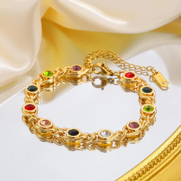 Dainty CZ Stone Bracelet for Women-Giltoria