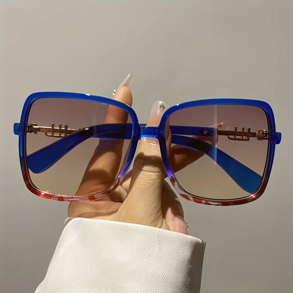 Retro Two-Tone Oversized Sunglasses-Giltoria