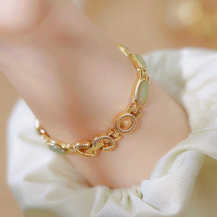Luxury Women’s Bracelet Watch with Hotan Jade-Giltoria