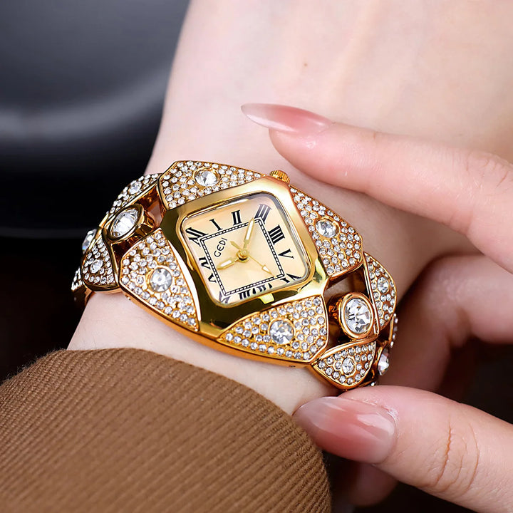  Golden Aura Diamond Ladies Watch-Giltoria