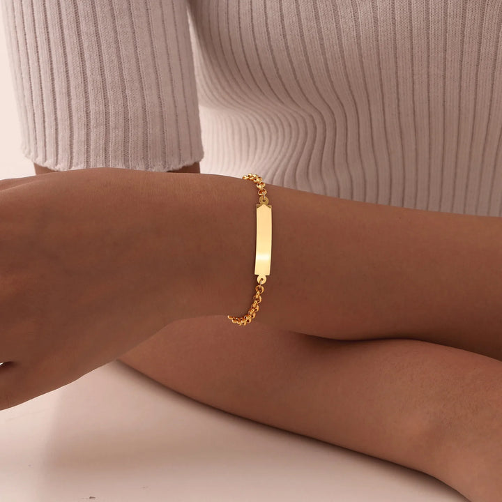 Personalized Name & Date Bracelet for Women, Adjustable Stainless Steel Gift-Giltoria