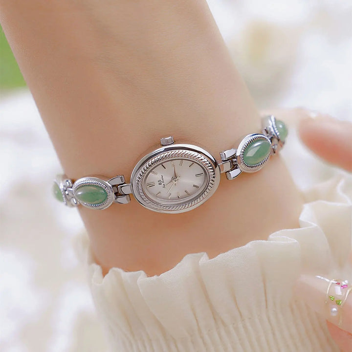 Luxury Women’s Bracelet Watch with Hotan Jade-Giltoria