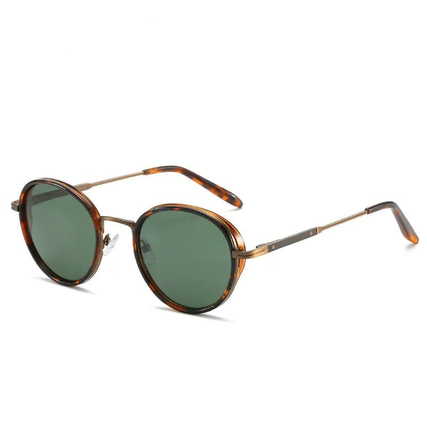  Steampunk Round Polarized Mirror Sunglasses-Giltoria