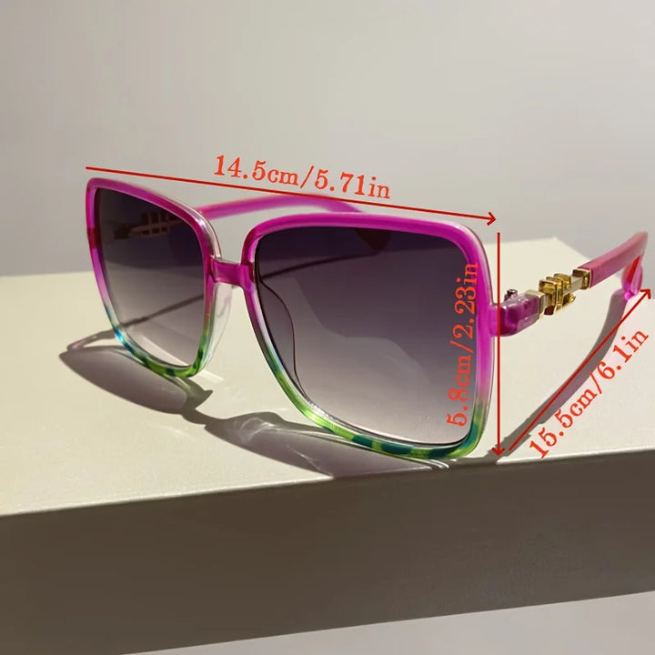Retro Two-Tone Oversized Sunglasses-Giltoria