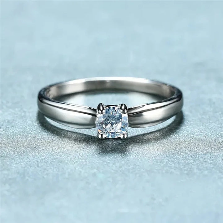 Elegant Sparkle Solitaire Ring-Giltoria