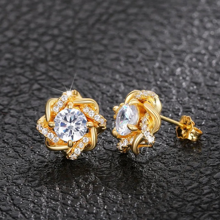 Elegant Glow Cubic Stud Earrings-Giltoria