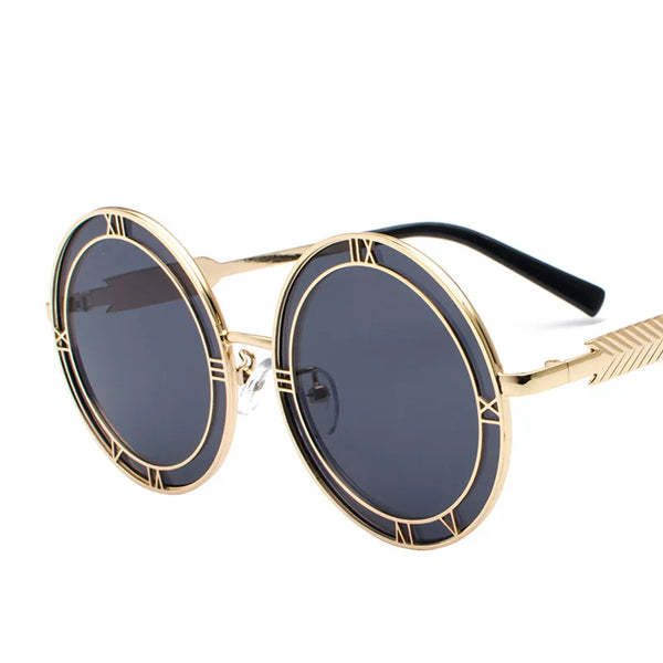 Trendy Steampunk Round Sunglasses -  Giltoria