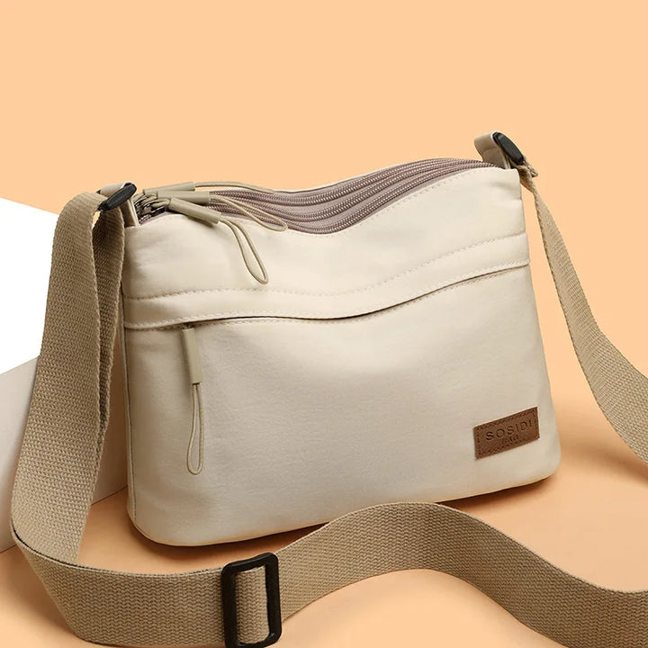 Multi-Pocket Canvas Shoulder Bag-Giltoria