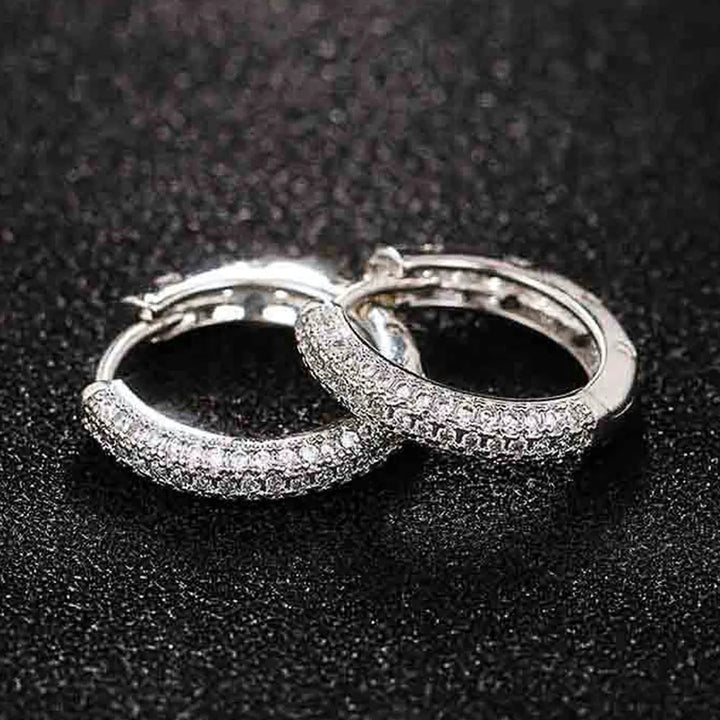Classic Everyday Silver Hoop Earrings-Giltoria