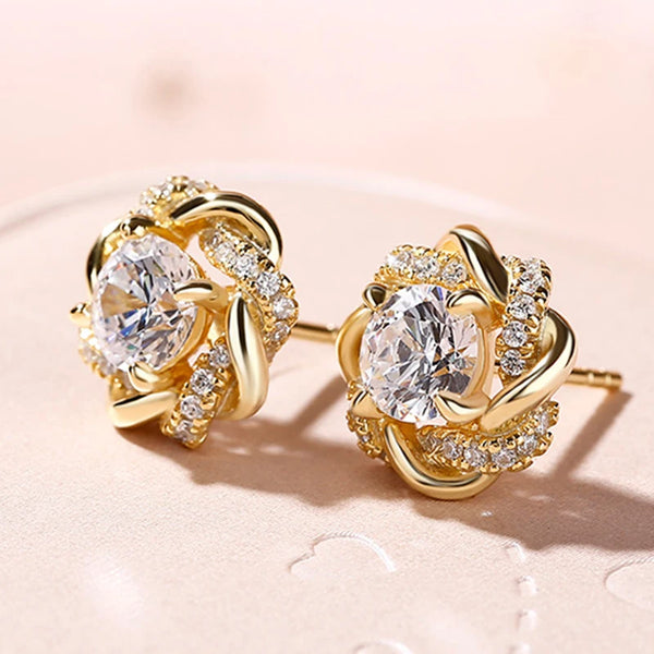 Elegant Glow Cubic Stud Earrings-Giltoria