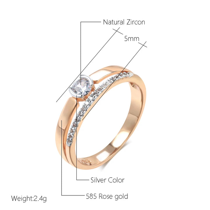 💍 Slim Design Natural Zircon Wedding Ring – Elegance in Every Detail